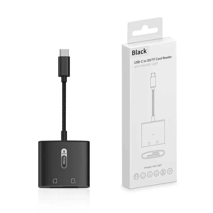 JMT-860618 2 in 1 USB-C to SD and TF Card Reader for Android Devices, Plug and Play Compatibility