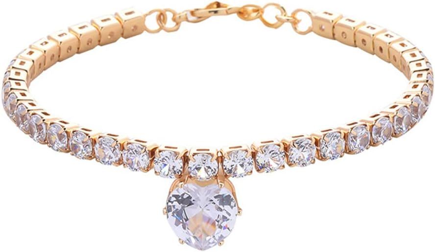 JMT-860618 Bling Rhinestone Heart-Shaped Pet Necklace for Dogs and Cats – Stylish Collar Accessory