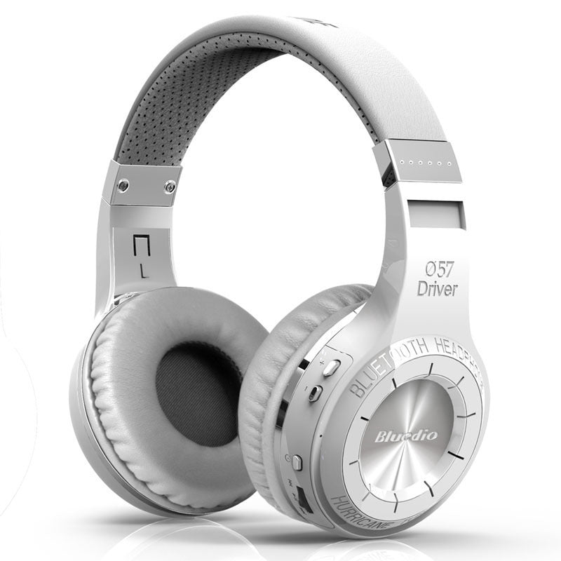 JMT-860618 Wireless Stereo Headphones with Subwoofer and Bluetooth Connectivity - 57mm Drivers, 3.5mm Jack, PU Earplug Material, Available in White or Black
