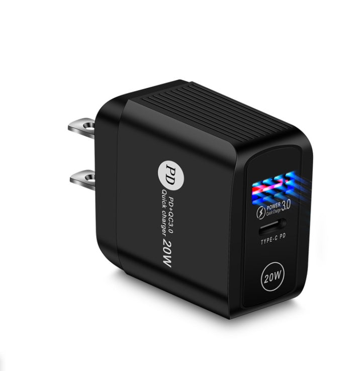 JMT-860810 Fast Charging 20W Mobile Phone Charger with QC3.0 USB and PD Interface