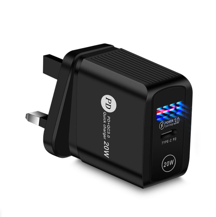 JMT-860810 Fast Charging 20W Mobile Phone Charger with QC3.0 USB and PD Interface