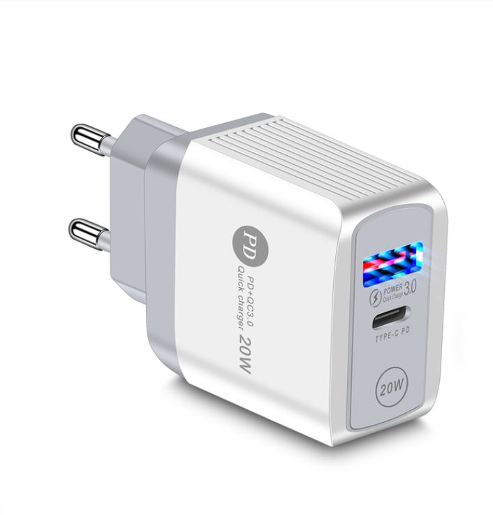 JMT-860810 Fast Charging 20W Mobile Phone Charger with QC3.0 USB and PD Interface