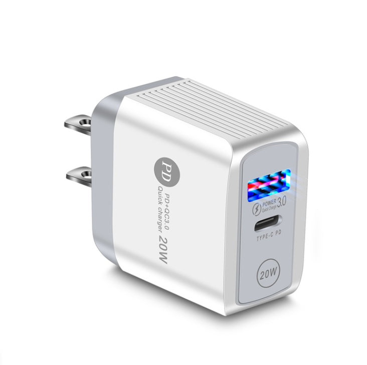 JMT-860810 Fast Charging 20W Mobile Phone Charger with QC3.0 USB and PD Interface