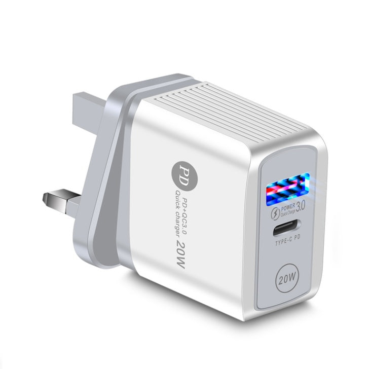 JMT-860810 Fast Charging 20W Mobile Phone Charger with QC3.0 USB and PD Interface