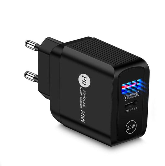 JMT-860810 Fast Charging 20W Mobile Phone Charger with QC3.0 USB and PD Interface