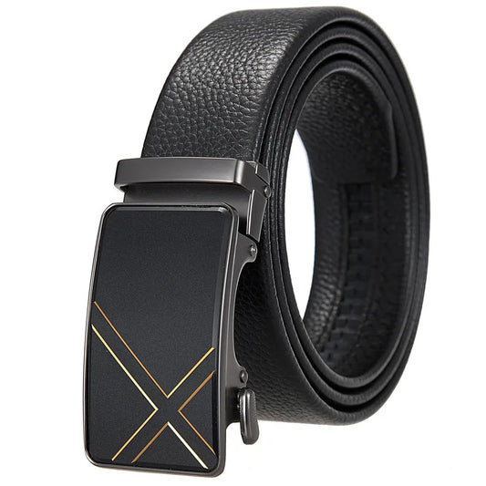 JMT-860874 Men's Simple Automatic Buckle First Layer Leather Belt - Model LY36-25635-5