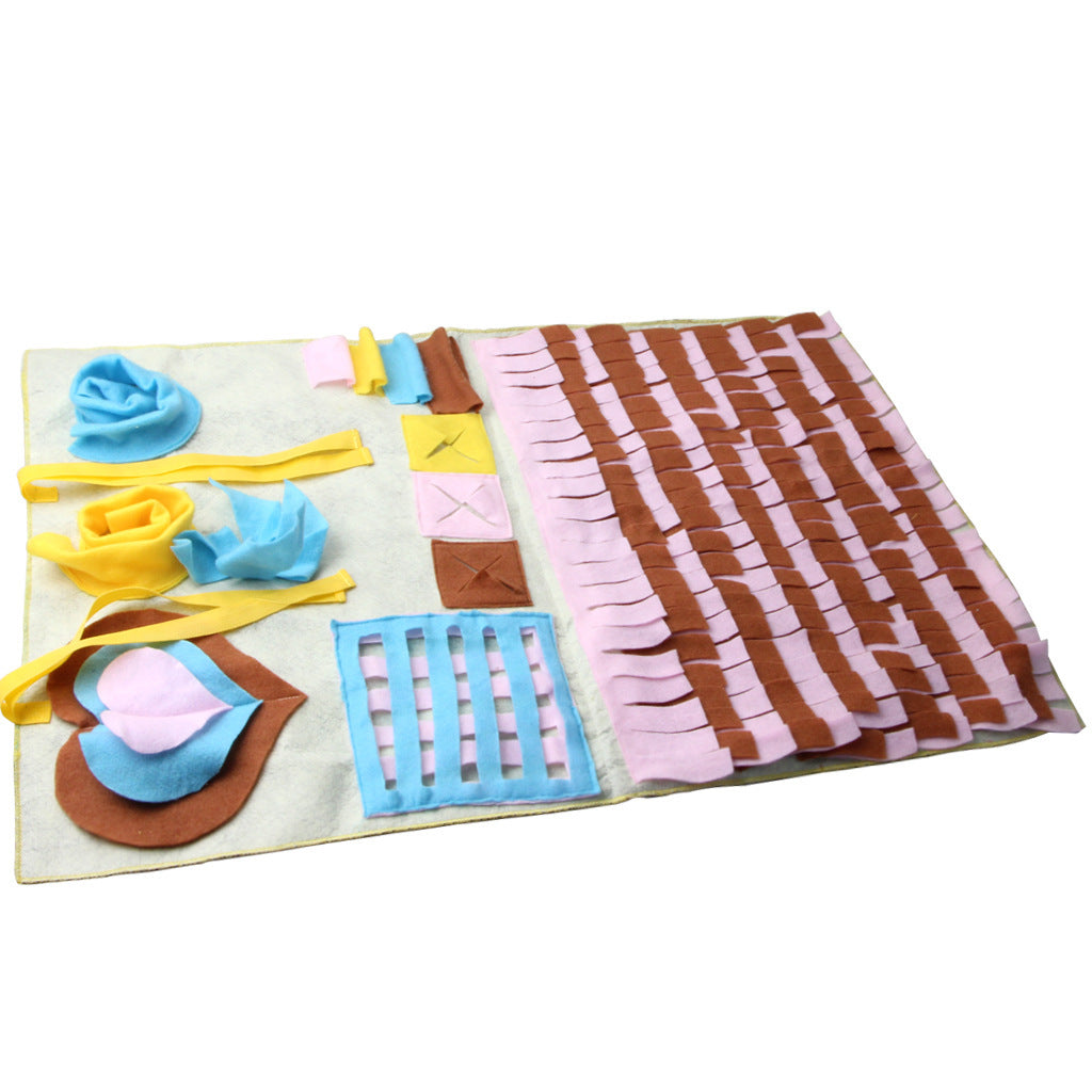 JMT-861578 Foraging Training Mat - Cloth Sniffing Mat in Pink and Beige, 60x90cm & 45x45cm Options