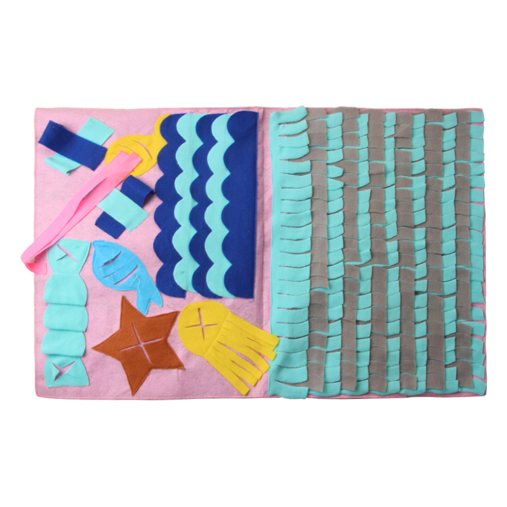 JMT-861578 Foraging Training Mat - Cloth Sniffing Mat in Pink and Beige, 60x90cm & 45x45cm Options