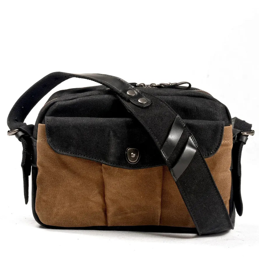 JMT-861642 Vintage Canvas and Leather Messenger Bag for DSLR and Laptop, Waterproof Photography Crossbody Bag