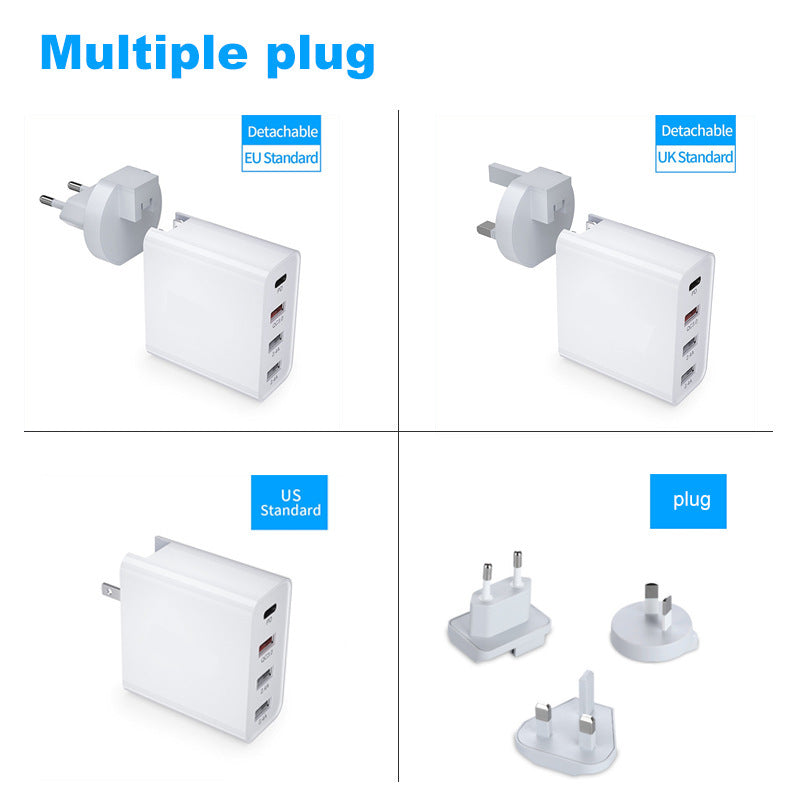 JMT-861962 Multi-Port Fast Charge Mobile Phone Charger - USB, PD, and QC Compatible Charging Head in Black & White