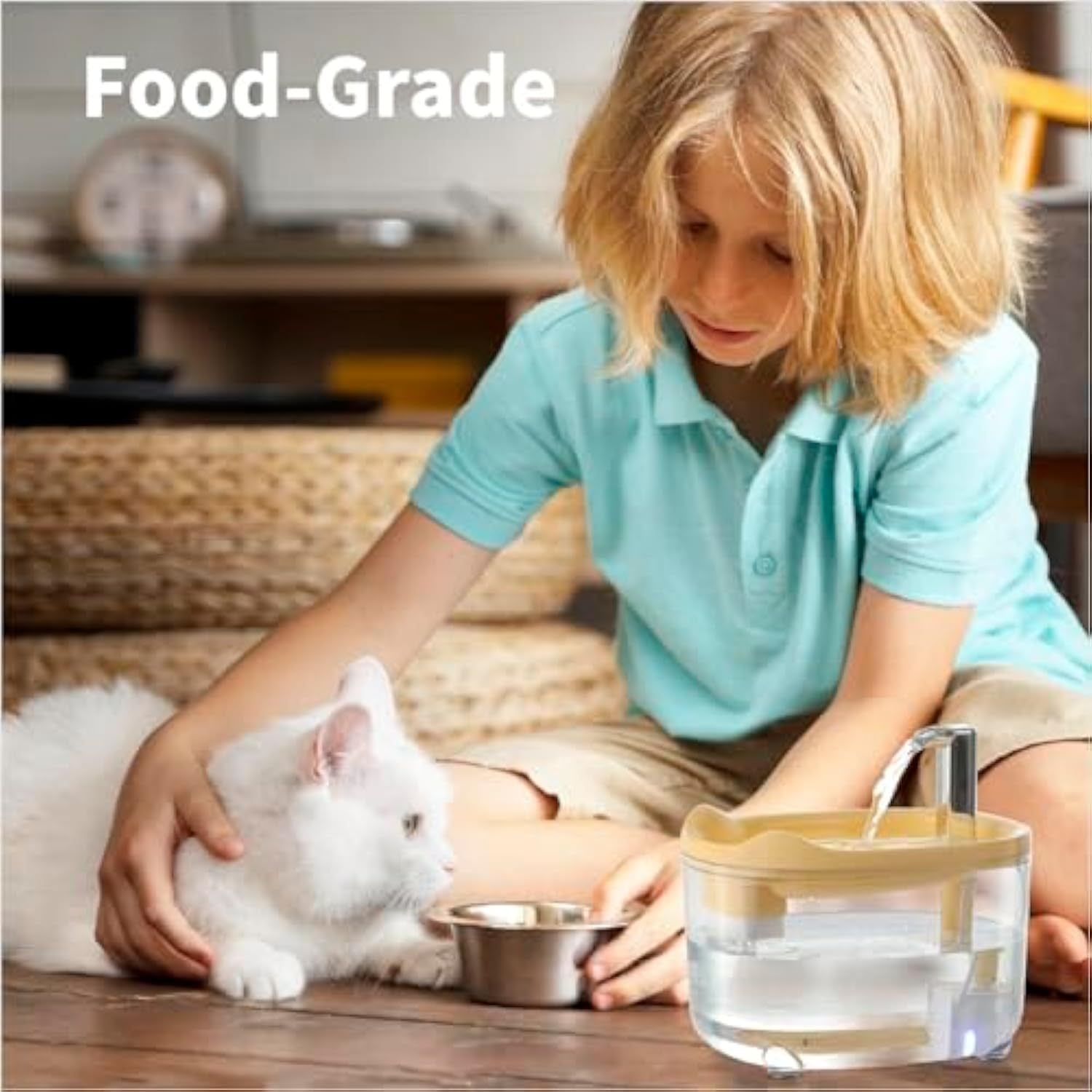 JMT-862090 Automatic Cat and Dog Water Fountain with 1500ml Capacity, Quiet Pump and Triple Filtration System for Healthy Hydration