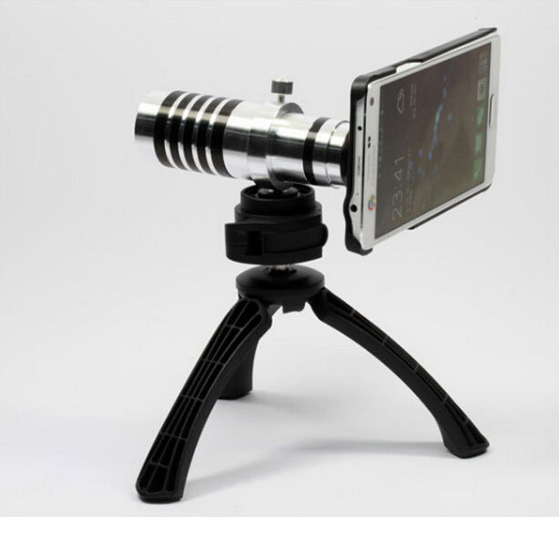 JMT-862282 Adjustable Portable Tripod Stand Holder for Cellphones and Cameras - Compatible with iPhone and Universal Models