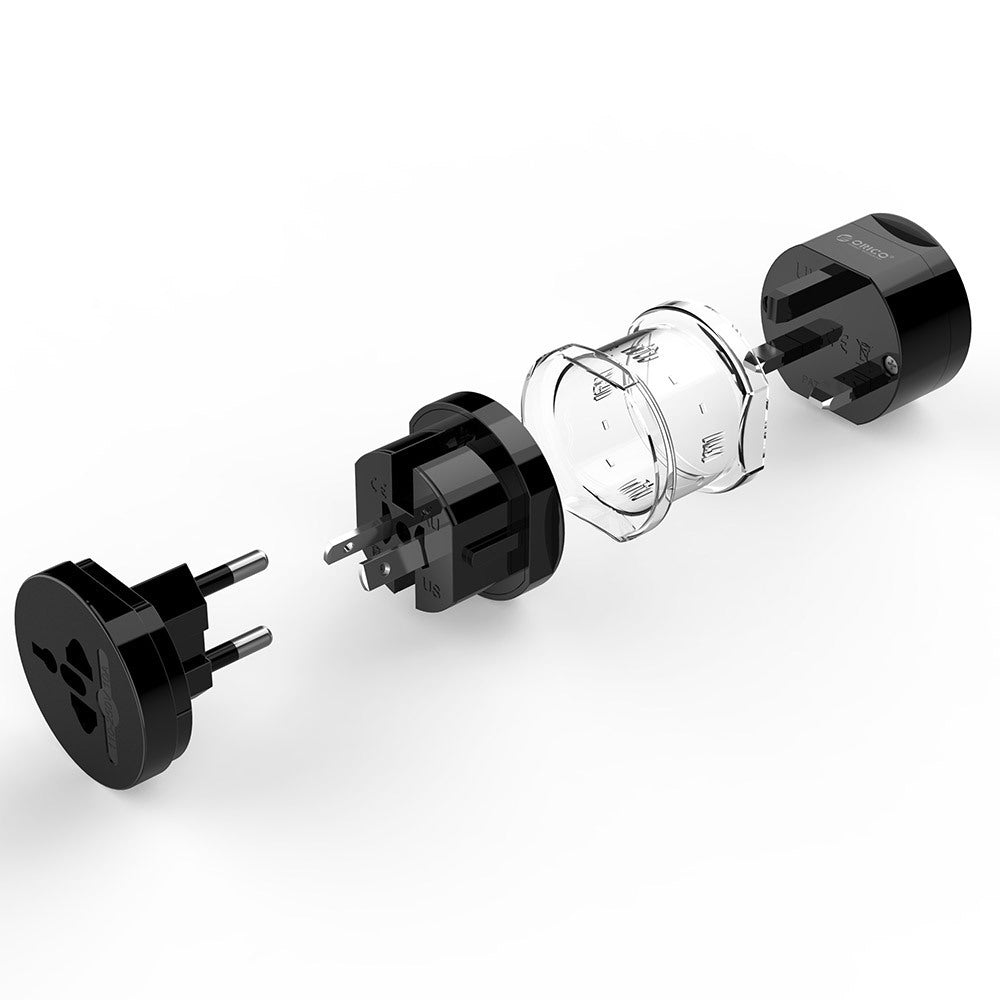 JMT-862602 Universal Travel Plug Adapter with Multi-Country Compatibility and Child Protection Feature