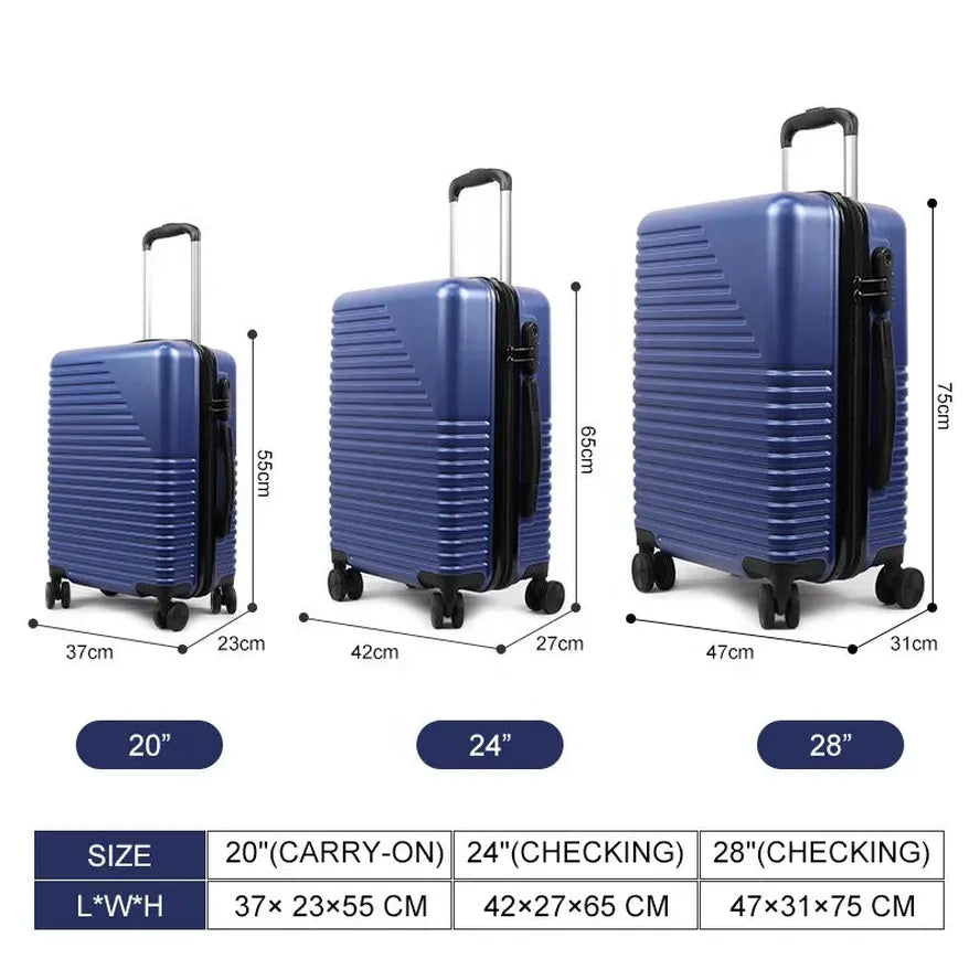 JMT-862986 Durable Men's Rolling Trolley Suitcase Travel Bag Set with Hand Luggage