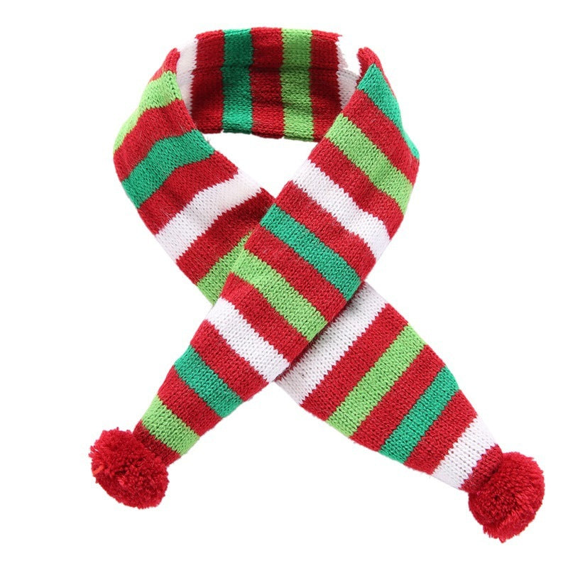 JMT-863178 Red and Green Velvet Dog and Cat Christmas Headgear with Adjustable Scarf for All Seasons
