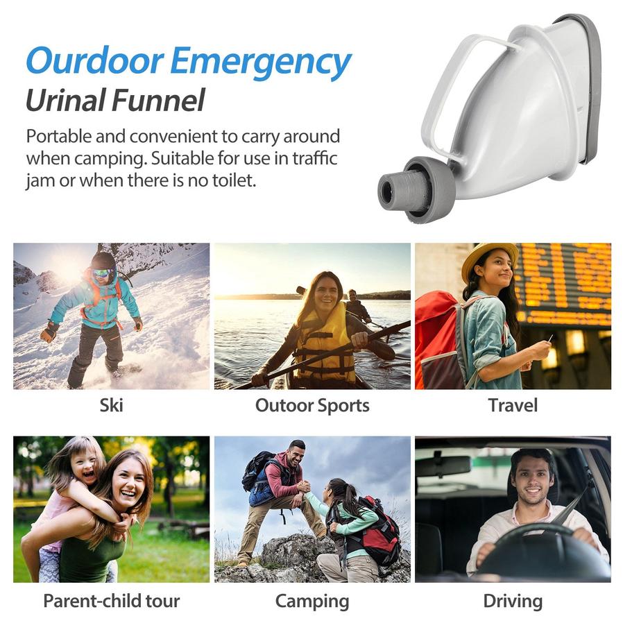 JMT-863306 Portable Unisex Urinal Funnel for Travel, Camping, and Outdoor Use