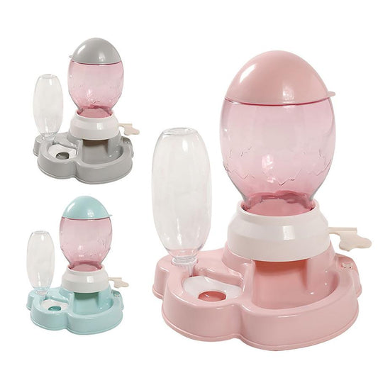 JMT-863434 Automatic Pet Feeder and Water Dispenser for Cats and Dogs - No Wet Mouth, Anti-Tip Design