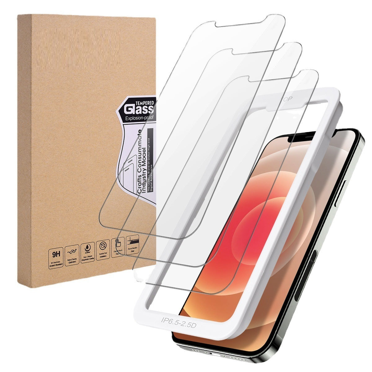 JMT-863434 Purple Matte Tempered Glass Anti-Peep Screen Protector for iPhone 14/15 Series and iPhone 13/12/11/SE Models