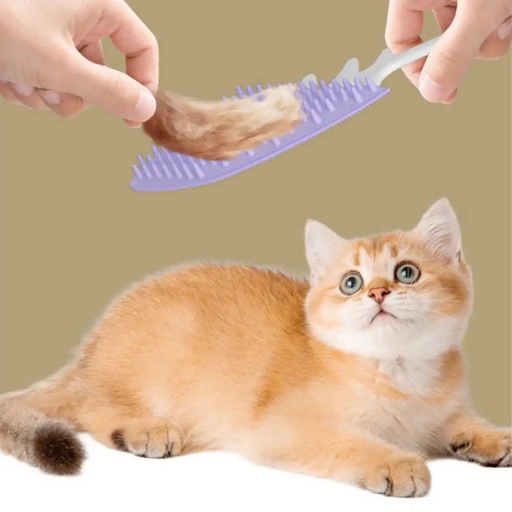 JMT-863498 Fishbone-Shaped Detangling Brush for Cats and Dogs - Perfect Grooming Tool for Pets