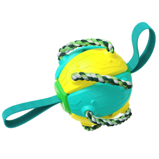 JMT-863562 Interactive Dog Toy Set with Flying Saucer Ball and Chewing Ropes for Tug-of-War Fun