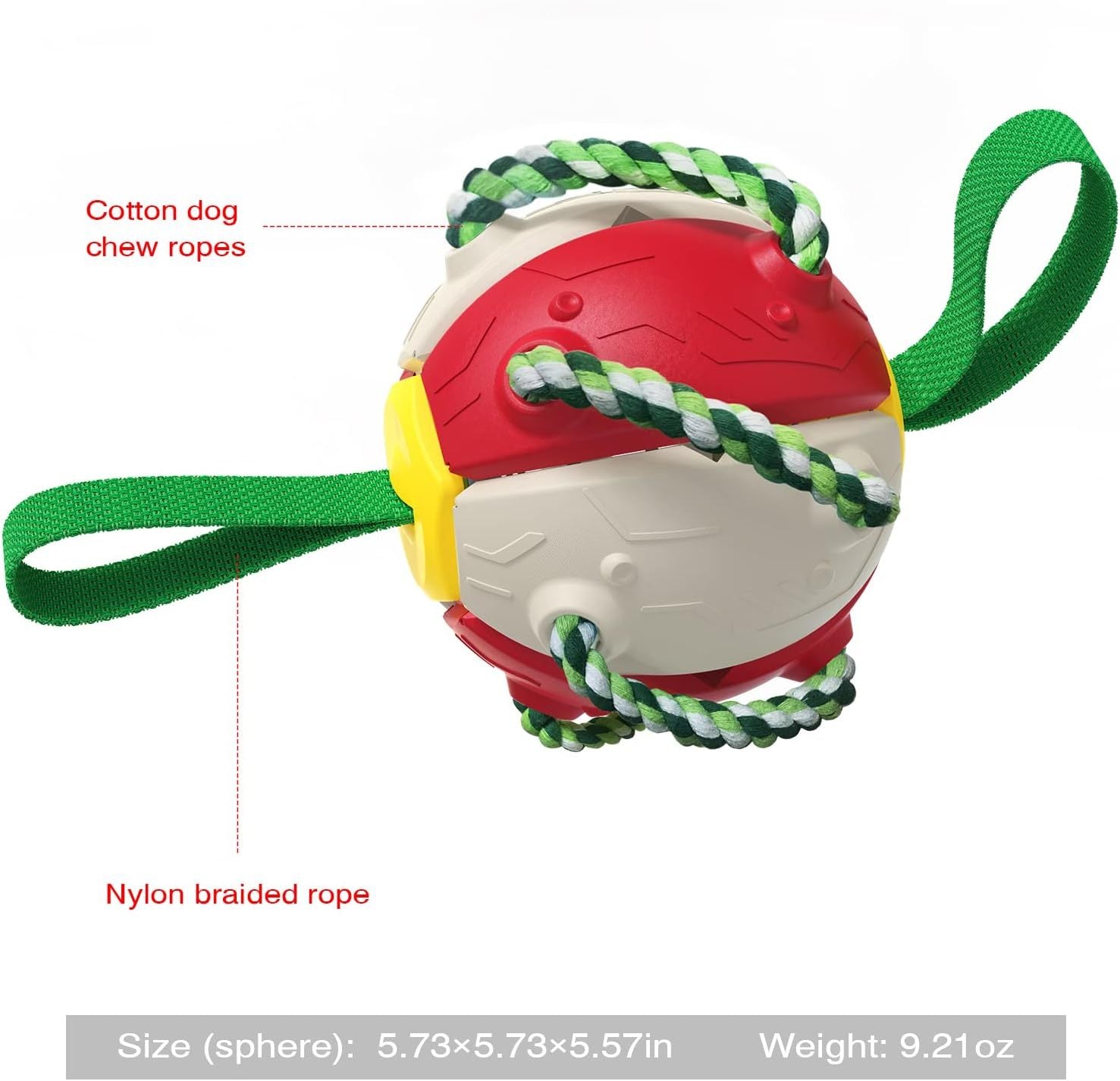JMT-863562 Interactive Dog Toy Set with Flying Saucer Ball and Chewing Ropes for Tug-of-War Fun