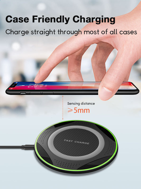 JMT-863754 Portable Wireless Charger Fast Charging, QI-Compatible, 5V/2A & 9V/1.7A, Efficient Up to 75%