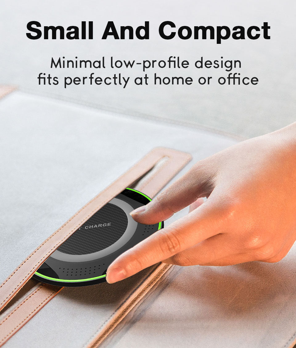 JMT-863754 Portable Wireless Charger Fast Charging, QI-Compatible, 5V/2A & 9V/1.7A, Efficient Up to 75%