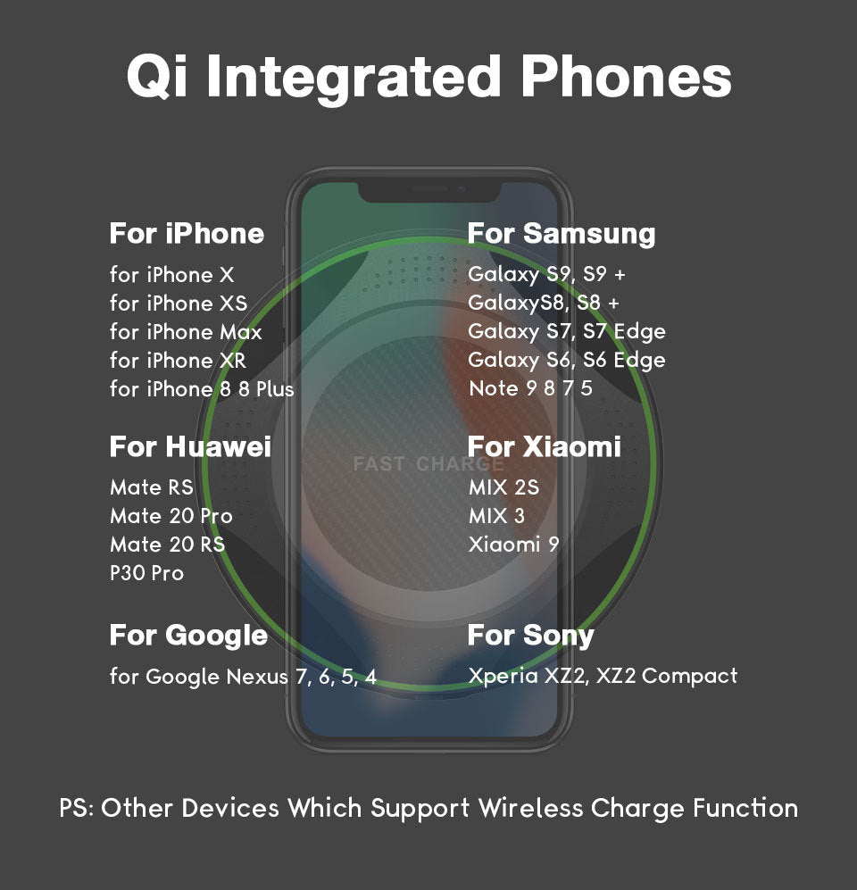 JMT-863754 Portable Wireless Charger Fast Charging, QI-Compatible, 5V/2A & 9V/1.7A, Efficient Up to 75%