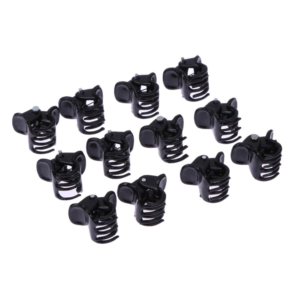 JMT-863946 Elegant Black Coffee Small Hairpins for Female Headdresses – 12 Pack