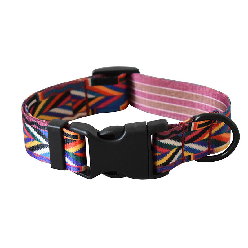 JMT-864074 Ethnic Style Printed Dog Collar in Various Patterns and Sizes