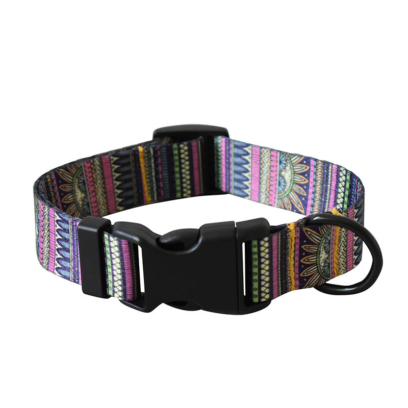 JMT-864074 Ethnic Style Printed Dog Collar in Various Patterns and Sizes