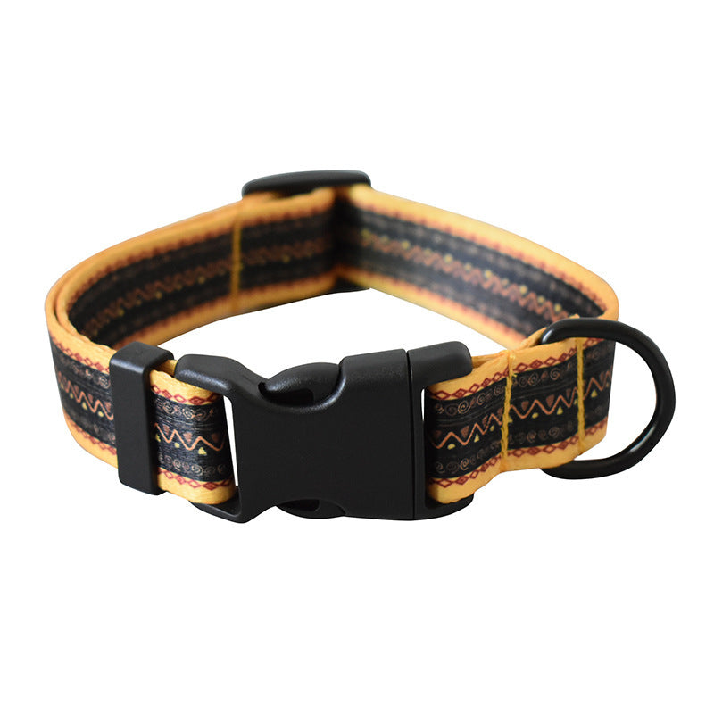 JMT-864074 Ethnic Style Printed Dog Collar in Various Patterns and Sizes