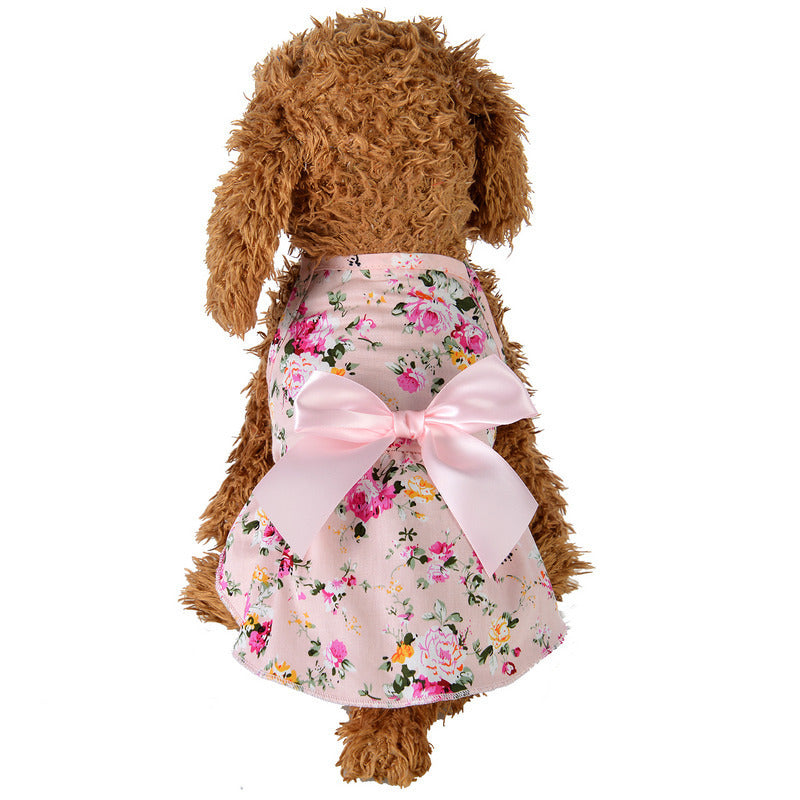 JMT-864202 Cotton Princess Skirt for Pets with Ribbons - Available in Blue and Pink