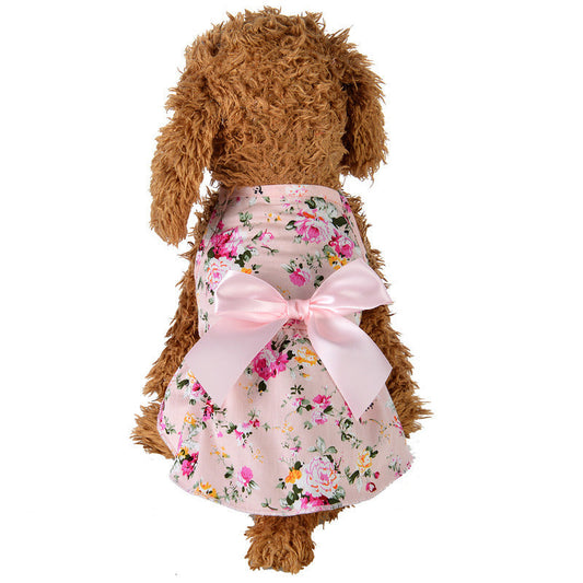 JMT-864202 Cotton Princess Skirt for Pets with Ribbons - Available in Blue and Pink