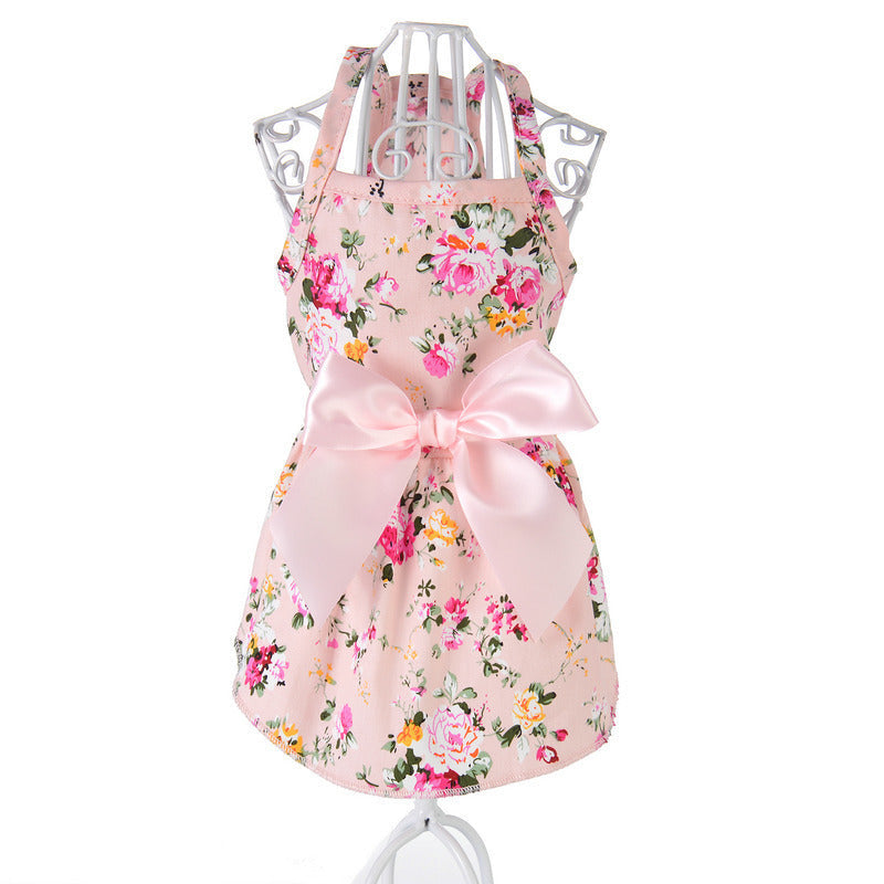 JMT-864202 Cotton Princess Skirt for Pets with Ribbons - Available in Blue and Pink