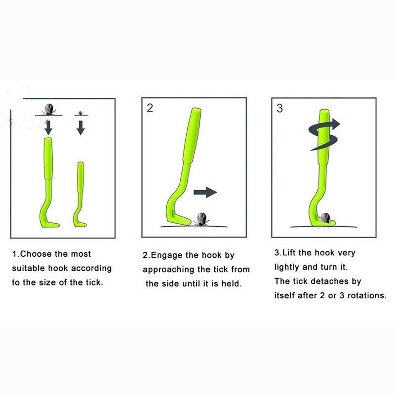 JMT-864394 Pet Flea and Tick Removal Tool Set - 3 Piece Plastic Clip Kit for Grooming and Care
