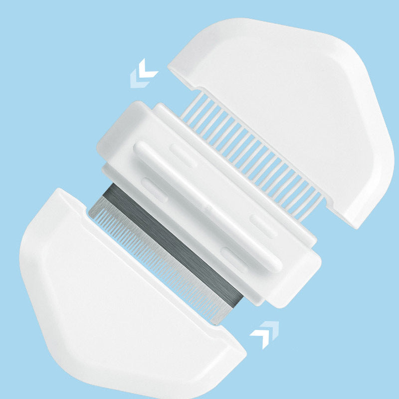 JMT-864650 Floating Hair Pet Shell Comb for Dogs and Cats - Long & Short Hair, Ivory White, Cream Powder, Mint Green, 95*20MM Size