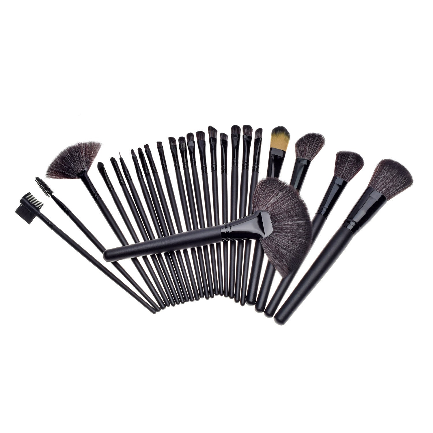 JMT-864842 24-Piece Makeup Brush Set with Wooden Handles and Artificial Fiber Bristles