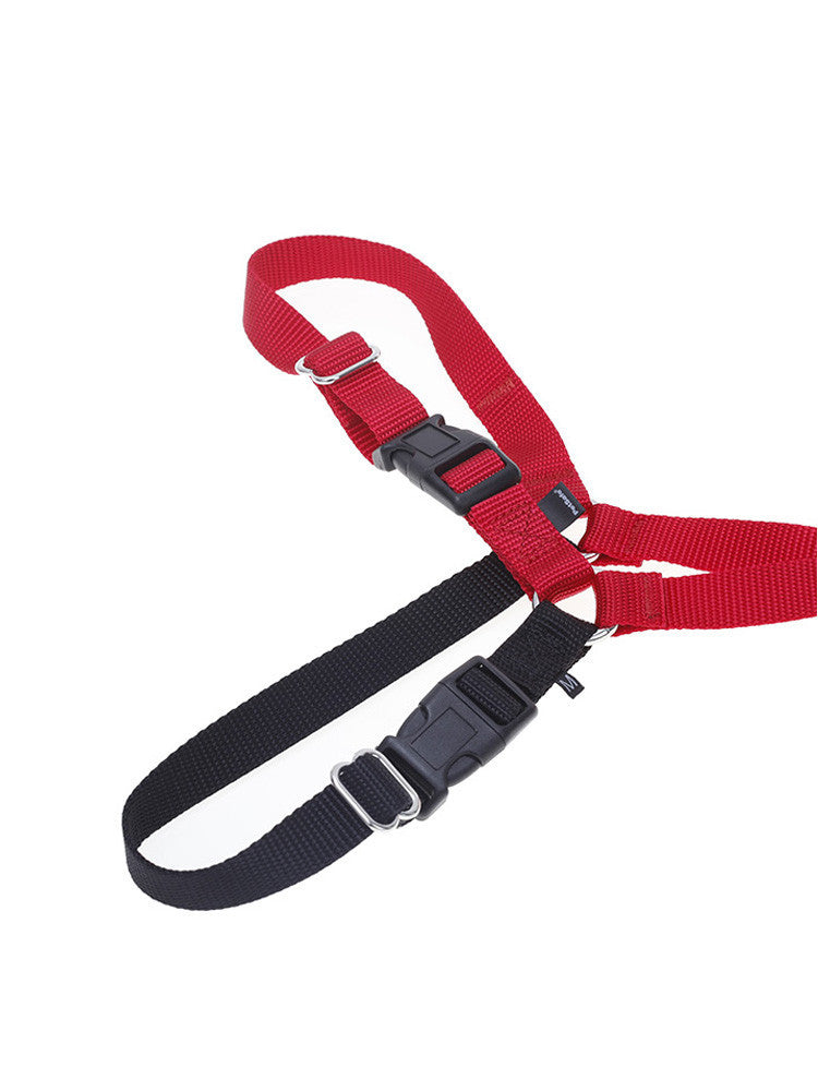 JMT-865226 Adjustable Nylon Dog Walking Collar in Black and Red - Sizes XS to XL Available