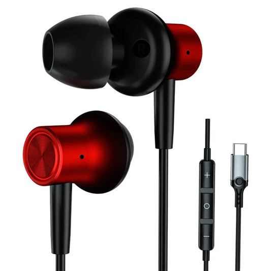 JMT-865226 In-Ear Wired Earphones with Mic for iPhone 15 – Type-C Gaming Headphones