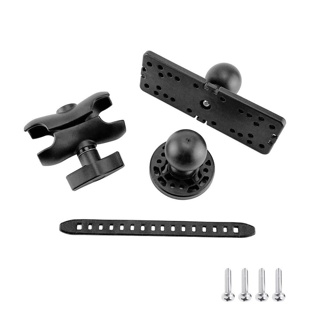 JMT-865418 Rotating Electronic Fish Finder Mounting Bracket with 360-Degree Rotation, Black Plastic