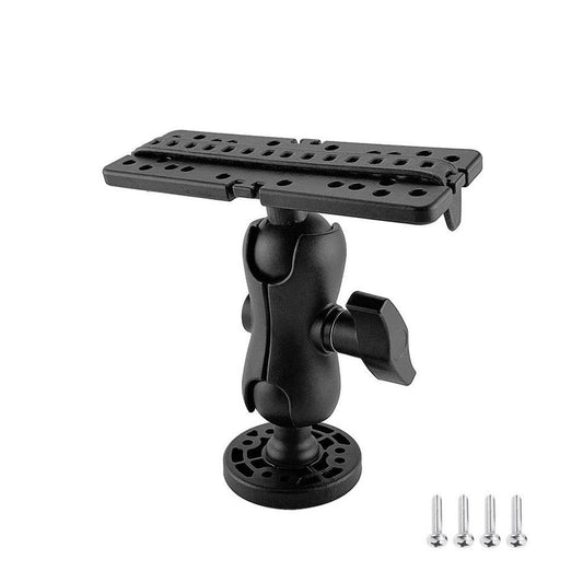 JMT-865418 Rotating Electronic Fish Finder Mounting Bracket with 360-Degree Rotation, Black Plastic