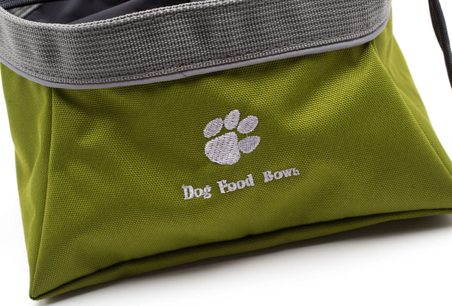JMT-865738 Collapsible Waterproof Pet Bowl for Food and Water - Eco-Friendly Materials, Green, 20x20x9.5cm