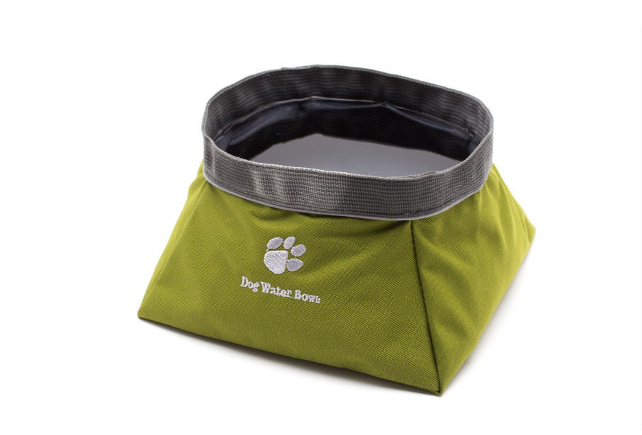 JMT-865738 Collapsible Waterproof Pet Bowl for Food and Water - Eco-Friendly Materials, Green, 20x20x9.5cm