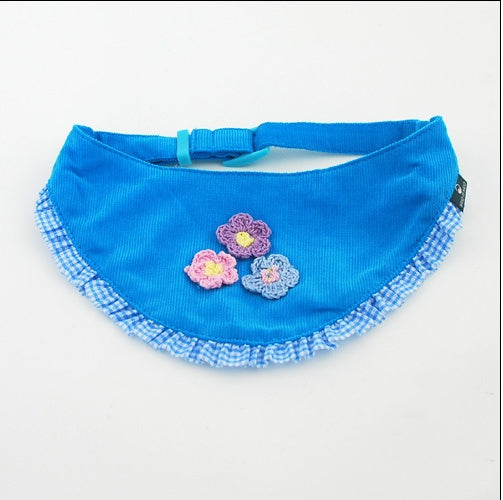 JMT-866186 Soft Velvet Triangle Towel with Lace for Pets – Stylish and Functional Dog Saliva Guard
