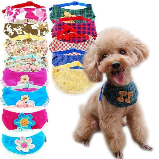 JMT-866186 Soft Velvet Triangle Towel with Lace for Pets – Stylish and Functional Dog Saliva Guard