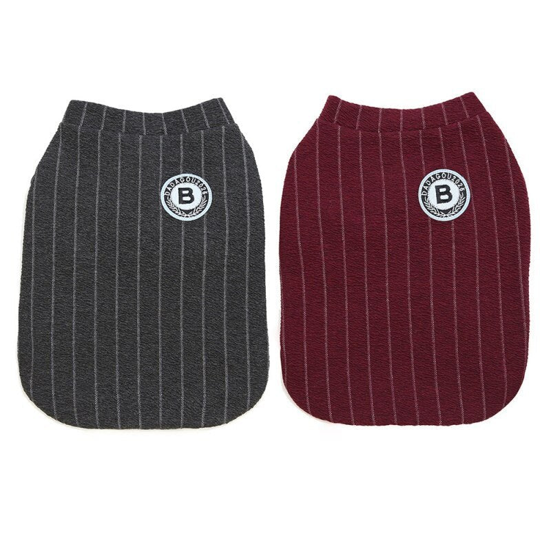 JMT-866634 Winter Bulldog Baseball Sweatshirt for Small Dogs - Burgundy and Dark Grey Hoodie for Chihuahuas and French Bulldogs