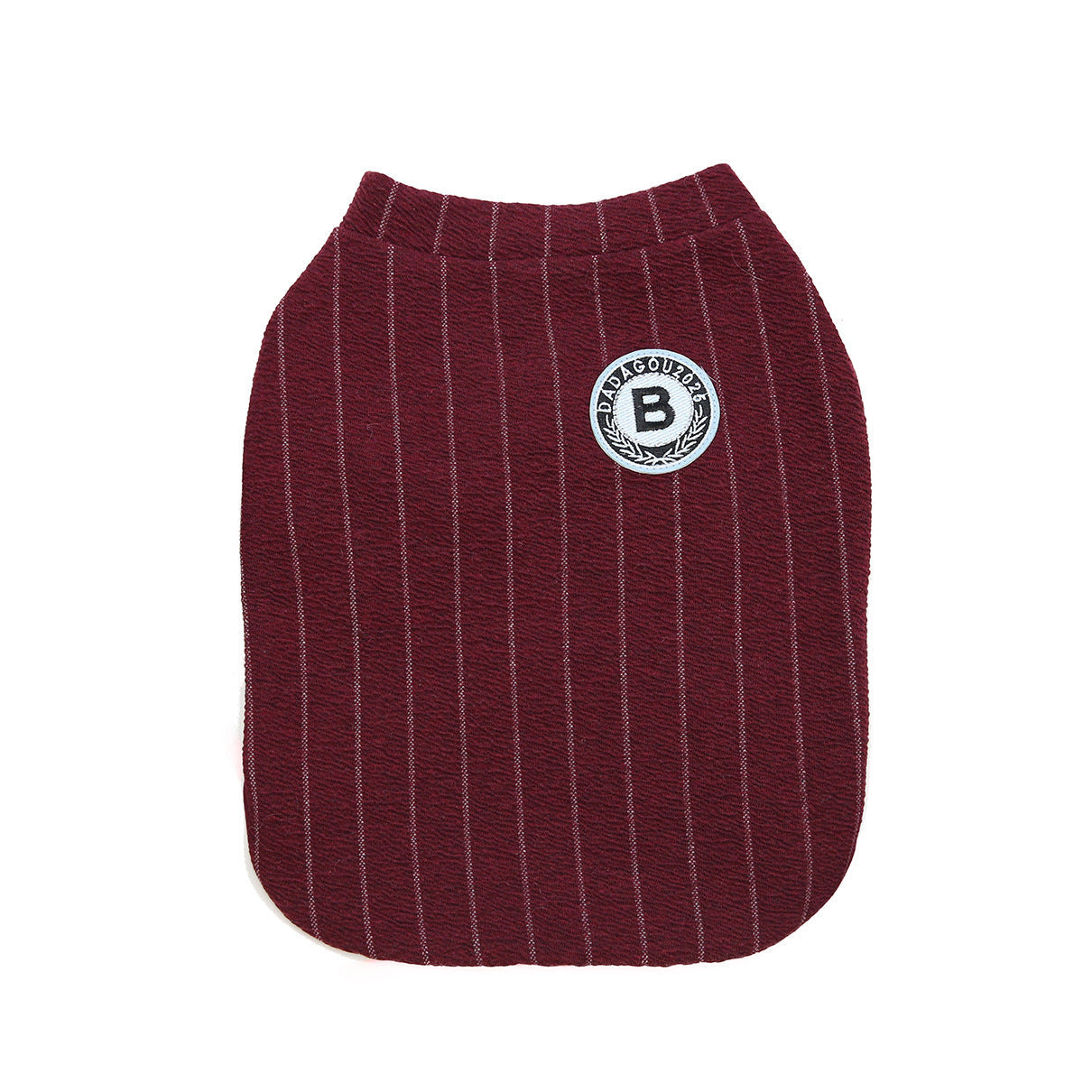 JMT-866634 Winter Bulldog Baseball Sweatshirt for Small Dogs - Burgundy and Dark Grey Hoodie for Chihuahuas and French Bulldogs