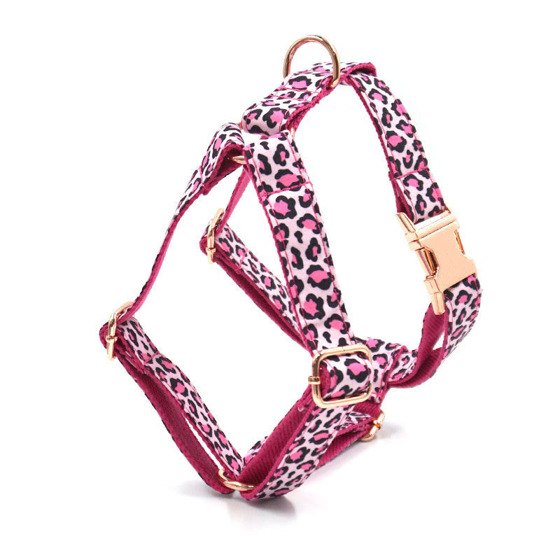 JMT-867210 Striped Print Pet Chest Harness and Leash Set with Bow and Trash Bag
