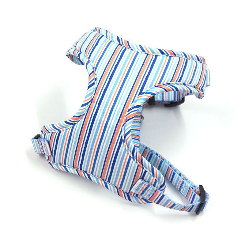 JMT-867210 Striped Print Pet Chest Harness and Leash Set with Bow and Trash Bag